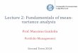 Lecture 2: Fundamentals of mean- variance analysisdidattica.unibocconi.it/mypage/dwload.php?nomefile=Lec_2... · variance analysis Prof. Massimo Guidolin ... o Guidolin-Pedio, chapter