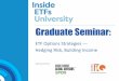 Graduate Seminar - ETF · Graduate Seminar: ETF Options Strategies --- ... EBS, Thomson Reuters, ... •Same payoff profile as covered call