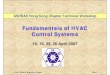 Fundamentals of HVAC Control Systems - ibse.hkibse.hk/cpd/control/ASHRAE_Workshop_Control_SamHui_Part_4.pdfFundamentals of HVAC Control Systems ... Must meet the needs of the process