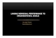 Linking Individual Performance to Organizational Goals · LINKING INDIVIDUAL PERFORMANCE TO ORGANIZATIONAL GOALS ... • Goal management can help organizations ... • When working