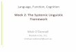 Week 2: The Systemic Linguistic Frameworkweb.uam.es/departamentos/filoyletras/filoinglesa/Courses/LFC11/LFC... · Week 2: The Systemic Linguistic Framework Mick O’Donnell Modulo