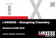 LANXESS – Energizing Chemistry · 2018-03-15 · global lubricant precursors production (BU ADD) ... New Saltigo Products in 2019 Improvement of Organometallics ... LANXESS in 2015