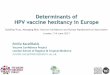 Determinants of HPV vaccine hesitancy in Europe · Age issues Morality issues Fear of injections es Qualitative Quantitative Determinants of HPV vaccine hesitancy in Europe 4 PRELIMINARY