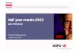 Agfa Half year results 2003 - Home - Agfa Corporate · Half year results 2003 Ludo Verhoeven ... RT Z 20 0 DE 1 CE M B ER 2 0 0 1 M I TR A 2 ... Agfa remains fully committed to the