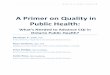 A Primer on Quality in Public Health Primer on Quality in Public Health: ... and create a culture of continuous quality ... application in the Ontario public health sector