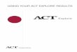 USING YOUR ACT EXPLORE RESULTS - School District U … · Understanding Your ACT Explore ... Over time, ACT Explore, ACT Plan, and the ACT measure your skills as you progress through