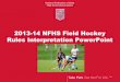 2013-14 NFHS Field Hockey Rules Interpretation PowerPoint · 2013-14 NFHS Field Hockey Rules Interpretation PowerPoint . Rule 1-3-4 ... First offense, ... or the attack break the