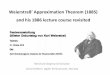 and his 1886 lecture course revisited - Weierstrass Institute · and his 1886 lecture course revisited ... uniformly convergent series of finite trigonometric sums. ... Hermite, and