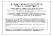 2-DAY EQUIPMENT & TOOL AUCTION - North Star Auction ... 2-DAY EQUIPMENT & TOOL AUCTION Saturday,