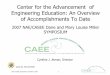 Center for the Advancement of Engineering Education: … Presentations/CASEE_Atm… · Center for the Advancement of Engineering Education: An Overview ... Center for the Advancement