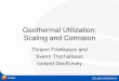 Geothermal Utilization: Scaling and Corrosion · Geothermal Utilization: Scaling and Corrosion ... steam to separator unit ... • Use stainless steel, fiber glass, and