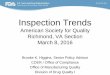 American Society for Quality Richmond, VA Section March …asqrichmond.org/Insp Trends March 2016.pdf · American Society for Quality Richmond, VA Section March 8, 2016 ... audit