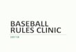 BASEBALL RULES CLINIC - wiaa.com WIAA Baseball... · This change is easy to coach, officiate and execute as a player. All batter-runners are treated equally and consistently. . Quiz