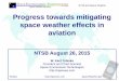 Progress towards mitigating space weather effects in … · 8/26/2015 · Progress towards mitigating space weather effects in aviation ... Ground-to-aircraft radio communication