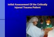 Initial Assessment Of the Critically Injured Trauma Patient · Initial Assessment Of the Critically Injured Trauma Patient. ... Initial Assessment ... Pain Management