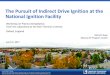 The Pursuit of Indirect Drive Ignition at the National ... · National Ignition Facility Workshop on Plasma Astrophysics: From the Laboratory to the Non-Thermal Universe Oxford, England