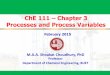 ChE 111 Chapter 3 Processes and Process Variablesteacher.buet.ac.bd/shoukat/Chapter3_ProcessesandProcess... · 2015-03-07 · Department of Chemical Engineering, BUET ChE 111 –Chapter