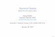 Numerical Analysis [.1ex] MATH-UA.0252-001stadler/na17/material/NA_intro.pdf · Numerical Analysis MATH-UA.0252-001 ... I C. Moler: Numerical Computing with Matlab, SIAM, 2007. 