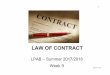 LAW OF CONTRACTsydney.edu.au/lec/subjects/contracts/Summer 2017-18/Summer 2017...DISCHARGE • Discharge by performance – R&G, Chapter 22 • Does performance have to be exact?: