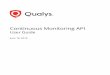 Continuous Monitoring API - Qualys · Preface Using the Qualys Continuous Monitoring (CM) API, third parties can integrate the Qualys Security and Compliance solution into their own