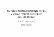 AUTOLOADING HUNTING RIFLE version ”VEPR-HUNTER…molot.biz/public/files/passports/en-vpo-102.pdf · Autoloading hunting rifle version "VEPR-HUNTER" in.30-06 Spr. caliber for hunting
