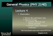 Lecture 4 - Physics & Astronomy - Wayne State Universityapetrov/PHY2140/Lecture4.pdf · Lecture 4 ¾Electrostatics 9Electric flux and Gauss’s law 9Electrical energy 9potential difference