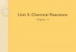 Unit 5: Chemical Reactions - goldchemistry · Unit 5: Chemical Reactions Chapter 11 . Objectives 35 Identify the five types of chemical reactions 36 Write word and chemical equations