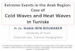 Extreme Events in Tunisia: Cold Waves and Heat Wavescss.escwa.org.lb/SDPD/3250/6Tunisia.pdf · Cold Waves and Heat Waves in Tunisia Pr. Dr. Habib BEN BOUBAKER University of Tunis