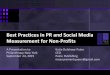 Best Practices in PR and Social Media Measurement for Non ... · Best Practices in PR and Social Media Measurement for Non-Profits A Presentation to: Philanthropy New York September