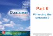 Financing the Enterprise - WordPress.com · Financing the Enterprise ... managers in planning and directing the organization’s ... to determine how well the company is doing