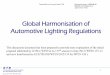 Global Harmonisation of Automotive Lighting Regulations€¦ · Automotive Lighting Regulations ... encourage a new approach to lighting and signalling regulations placing more 