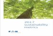 View our 2017 sustainability metrics - eaton.com · Metric tons of GHG per million dollars of sales (USD) 2015 2016 2017 841 974 1,010 968 824 815 GHG generated Indexed GHG generated