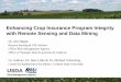 USDA AWiFS... · USDA Risk Management Agency Enhancing Crop Insurance Program Integrity with Remote Sensing and Data Mining Dr. Jim Hipple Remote Sensing & GIS Advisor