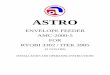 ASTRO · astro envelope feeder amc-2000-5 for ryobi 3302 / itek 3985 (2 color) installation and operating instructions