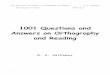 1001 Questions and Answers on Orthography and Reading · 1001 Questions and Answers on Orthography and ... 1001 Questions and Answers on Orthography and Reading ... Name the Consonant
