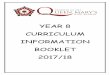 YEAR 8 CURRICULUM INFORMATION BOOKLET 2017/18 · YEAR 8 CURRICULUM INFORMATION BOOKLET 2017/18 . ... Timothy Winters: Character development from a poem stimulus, active choices made