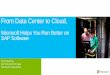 From Data Center to Cloud, · Chris Dearing SAP Solution Principal Microsoft Corporation From Data Center to Cloud, Microsoft Helps You Run Better on SAP Software