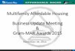 Multifamily Affordable Housing Business Update Meeting ... · • Index Bonds • Reduced Occupancy ... • One loan solution for construction and permanent ... Moody’s 15 New Potential