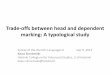 Trade-offs between head and dependent marking: A ...ksinnema/pavia2014_web.pdf · Trade-offs between head and dependent marking: ... little motivation ... Trade-offs between head