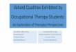 Valued Qualities Exhibited by Occupational Therapy Studentsenothe.eu/Wordpress Documents/2014 Powerpoints/Valued qualities... · Valued Qualities Exhibited by Occupational Therapy