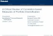 A Critical Review of Correlation-based Measures of ... · Diversification and risk- based portfolio construction 2 Risk-based portfolo construction approaches grew in popularity following