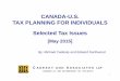 CANADA-USU.S. TAX PLANNING FOR INDIVIDUALS Selected Tax .TAX PLANNING FOR INDIVIDUALS Selected Tax