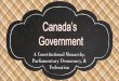 Canada’s Government - Richmond County School … · • Unitary--power is held by one central ... Canada’s Government •Federation (federal system) ... •This is the major difference