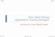 Part 1 Back Testing Quantitative Trading Strategies · 1 of 21 February 27, 2017 QF206 Week 9 A Guide to Your Team Project © Christopher Ting Part 1 Back Testing Quantitative Trading