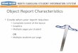 Object Report Characteristics - ncsis · Object Report Characteristics ... Text Object Completed Report. Text Object Completed Report. Coordinates Y X Objects are printed on your