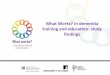 What Works? in dementia training and education: … · Equality Diversity & Inclusion in Dementia Care 13 5.26 40 Law, Ethics & Safeguarding in Dementia Care 16 ... Research & Evidence