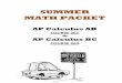 AP Calculus AB - Oak Park and River Forest High School · Attached you will find a packet of exciting math problems for your enjoyment over the summer. The purpose of the summer packet