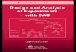 Design and Analysis of Experiments with SAS - Bionovin · Markov Chain Monte Carlo — Stochastic Simulation for Bayesian Inference, Second Edition D. Gamerman and H.F. Lopes Mathematical