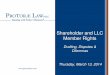 Shareholder and LLC Member Rights - Protorae La · Shareholder and LLC Member Rights Drafting, Disputes & Dilemmas Thursday, March 13, 2014 . ... Disthene Group, Inc. (August 30,