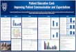 Patient Education Card: Improving Patient … · Katherine A. Olson, MSN, RN; Genevieve L. Bautista Young, MBA/MHA; Therese A. Johnson, RN; Shabana F. Pasha, MD; Francisco C. Ramirez,